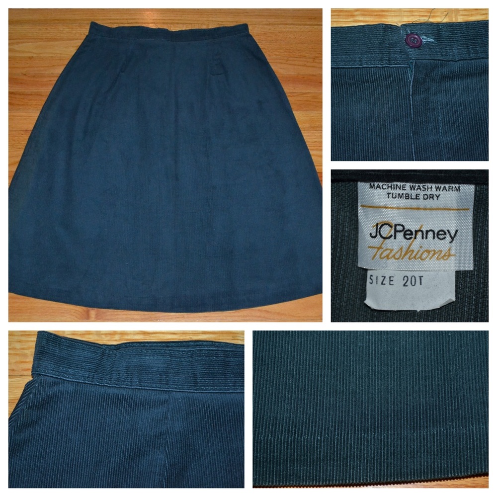 Women’s vintage JCPenney Fashions corduroy skirt, size 20T